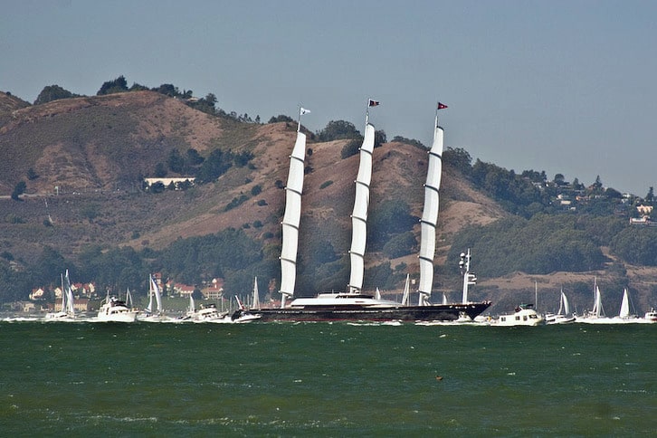 Maltese Falcon Cruises Into the Bay